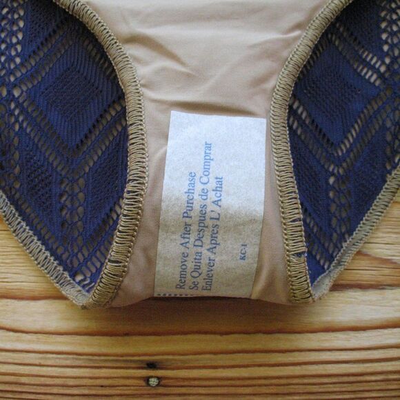 NWOT Becca Blue Crochet Wanderlust Hipster Bikini Bottoms XL - Picture 7 of 9